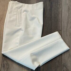 Zara High-Waisted Tailored Pants White Size L